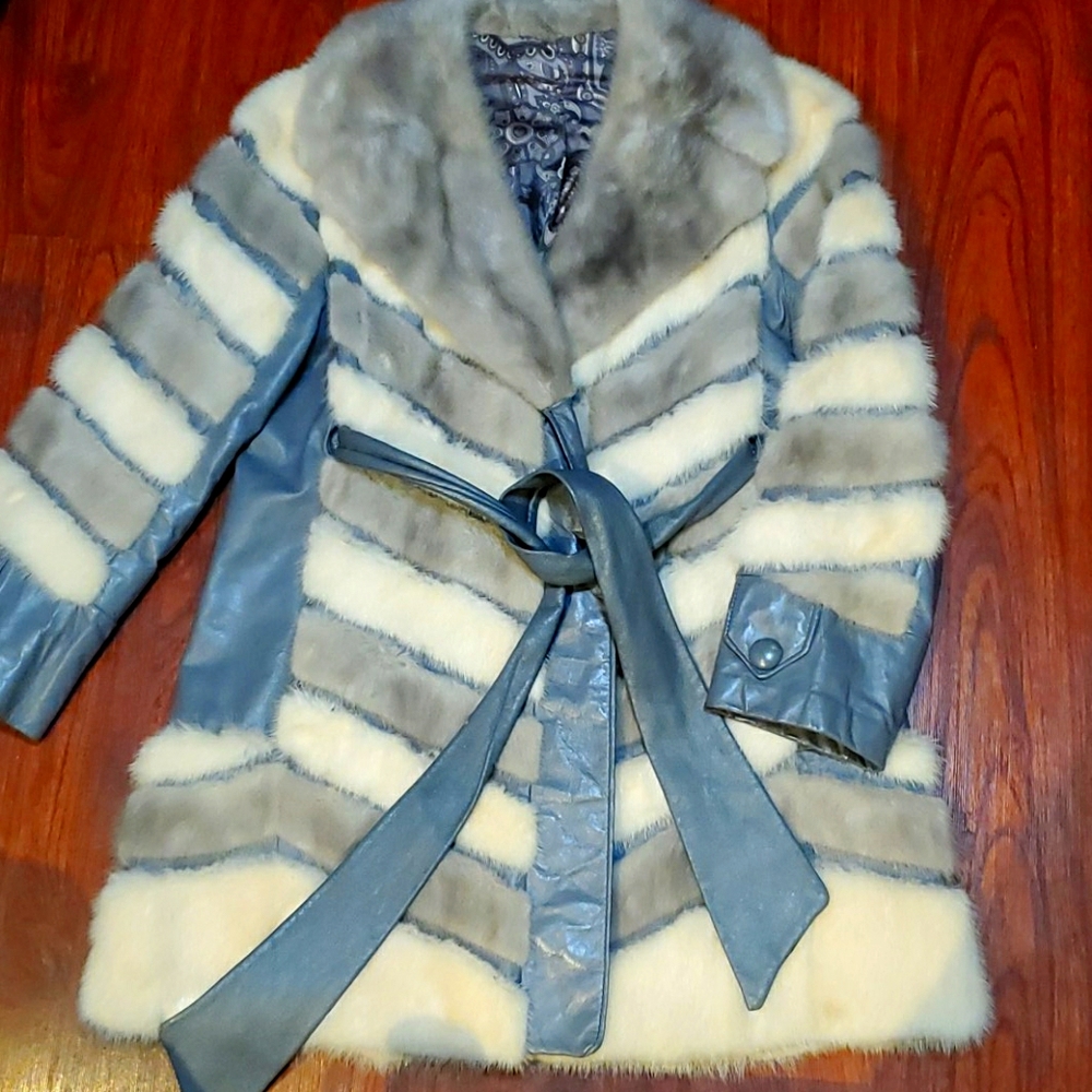 Fabulous furs Custom made Mink and Leather coat